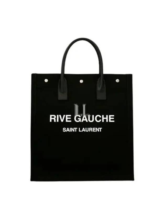 Rive Gauche Canvas Tote Bag Black - SAINT LAURENT - BALAAN 2