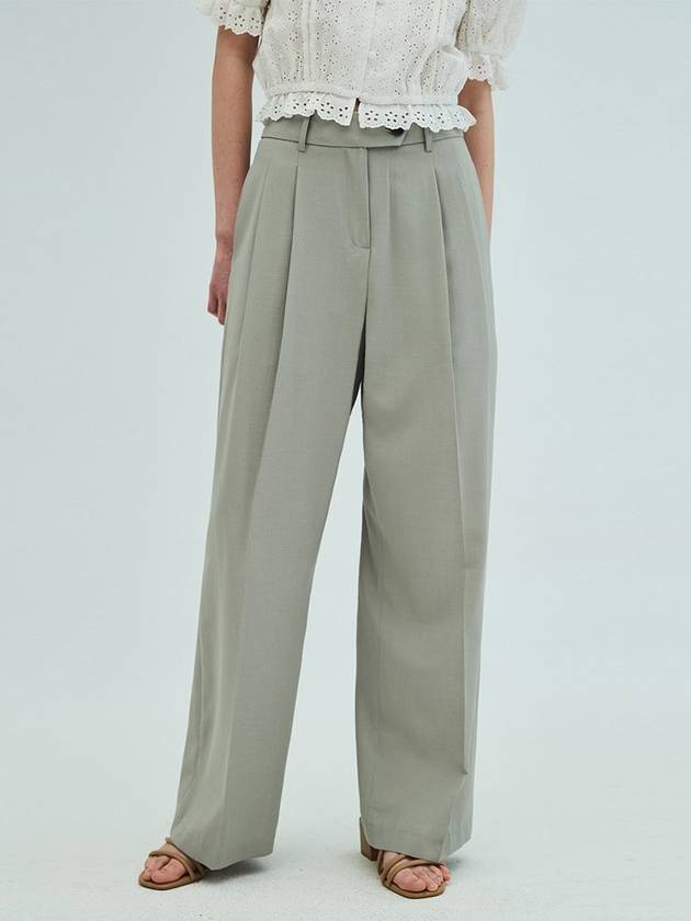 Summer Two Tuck Wide Pants Khaki - OPENING SUNSHINE - BALAAN 1