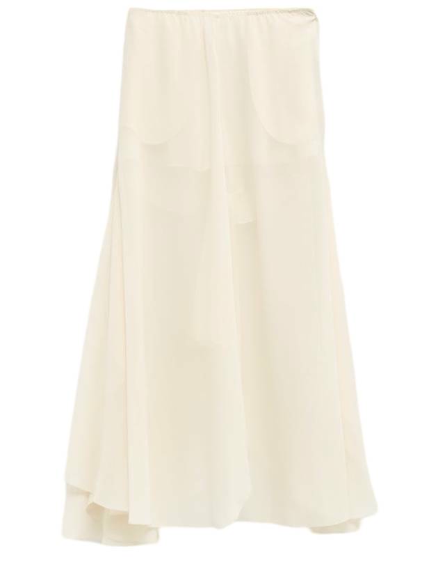 Women s Fluid Silk A Line Skirt White - CHLOE - BALAAN 1