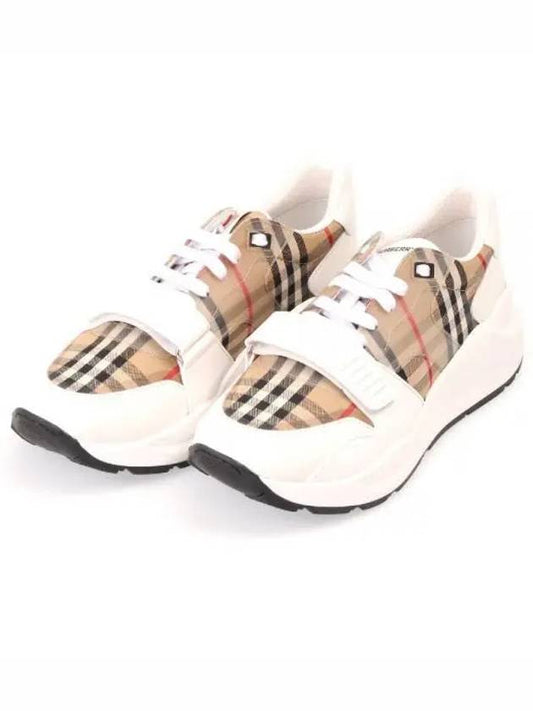 Ramsey Vintage Check Velcro Low Top Sneakers White Beige - BURBERRY - BALAAN 2