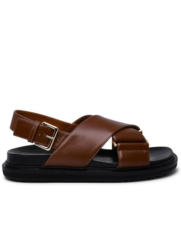 Fussbett Leather Sandals Brown - MARNI - BALAAN 2