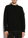 Compass Badge Wool Knit Top Black - STONE ISLAND - BALAAN 3