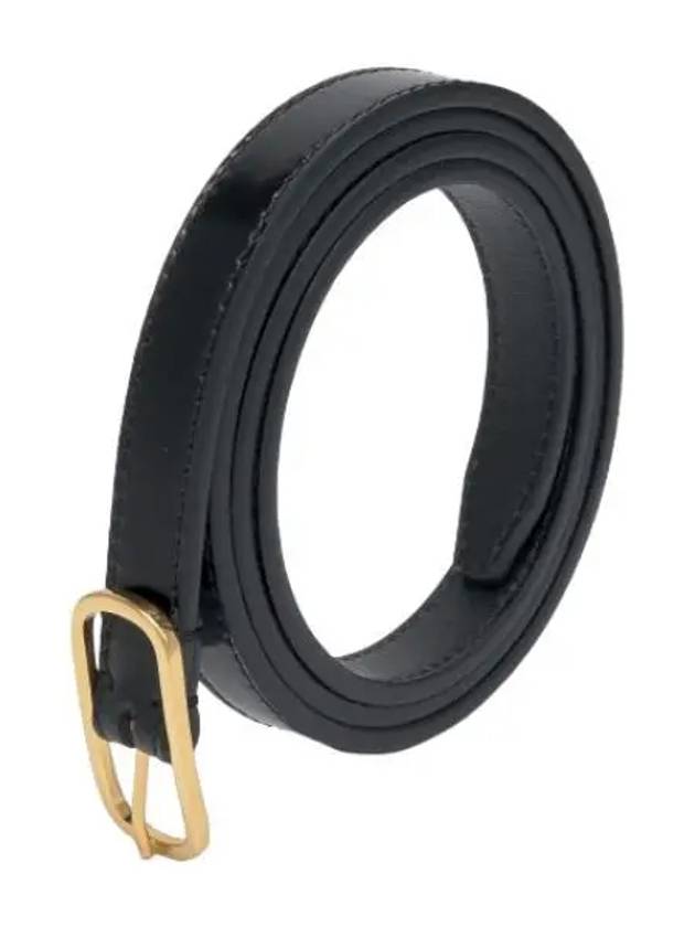 Slim Oval Buckle Belt Black Waistband - TOTEME - BALAAN 1