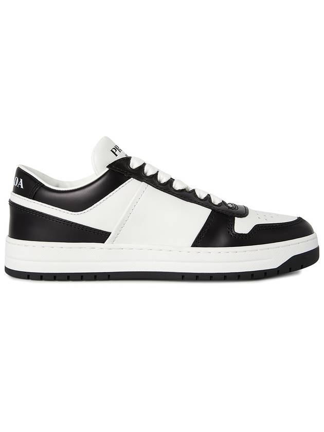 Downtown Perforated Leather Low Top Sneakers White Black - PRADA - BALAAN 5