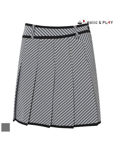 hem color combination gingham check pleated culottesHE1WCU005 - HOLIC&PLAY - BALAAN 1