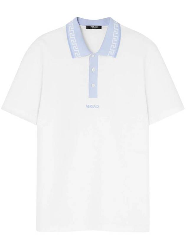 Logo embroidered polo shirt 10139061A11278 - VERSACE - BALAAN 1