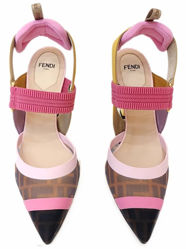 Colibri Mesh Slingback Heel Pink - FENDI - BALAAN 4