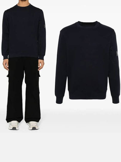 Diagonal Raised Fleece Sweatshirt Navy - CP COMPANY - BALAAN 2