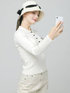 Doyou Know MC Women s Soft Rib Tissue Shirt Collar Slim Fit Ivory Knit DO6242KT12 - DOYOUKNOWMC GOLF WEAR - BALAAN 4