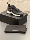 Mixed Fibers Velvet Calfskin Low Top Sneakers Black - CHANEL - BALAAN 5