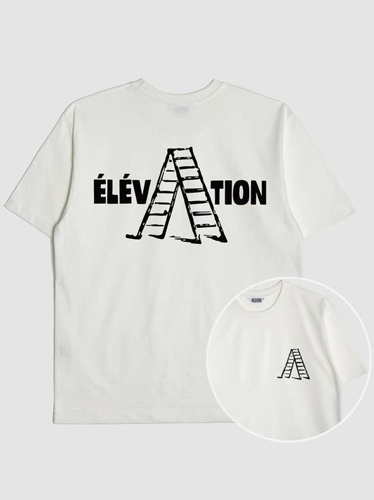 UNISEX Elevation Graphic Short Sleeve T Shirt CREAM WHITE - KLOR - BALAAN 1