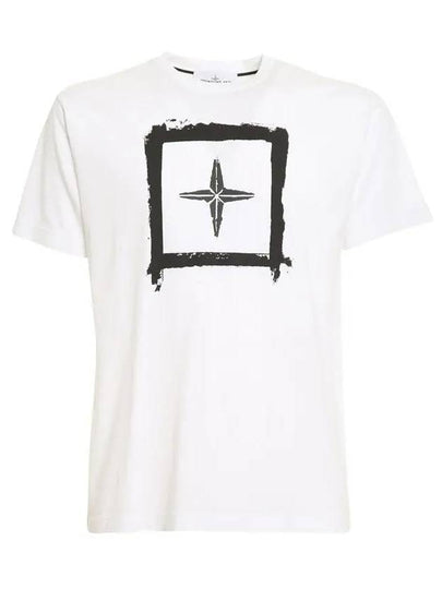 Stencil Two Logo Short Sleeve T-Shirt White - STONE ISLAND - BALAAN 2