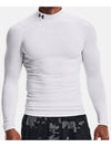 Cold Gear Armor Compression Mock Long Sleeve T-Shirt White - UNDER ARMOUR - BALAAN 3