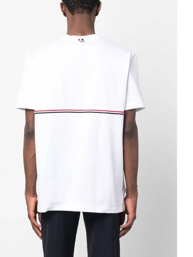 Midweight Jersey Short Sleeve T-Shirt White - THOM BROWNE - BALAAN 6