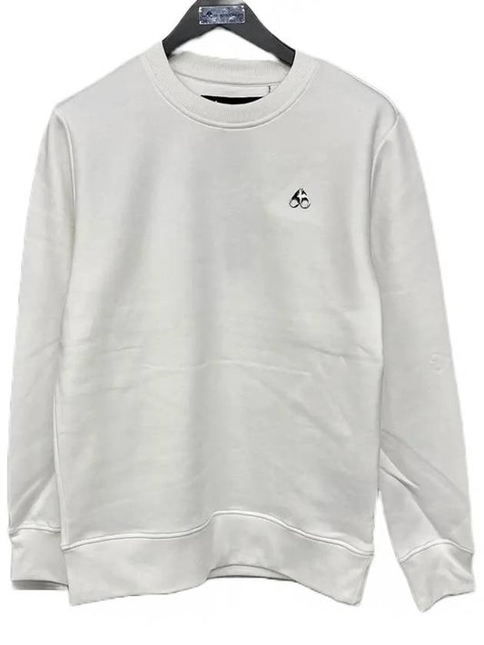 Men's Robinson Silver Logo Brushed Sweatshirt White - MOOSE KNUCKLES - BALAAN 2