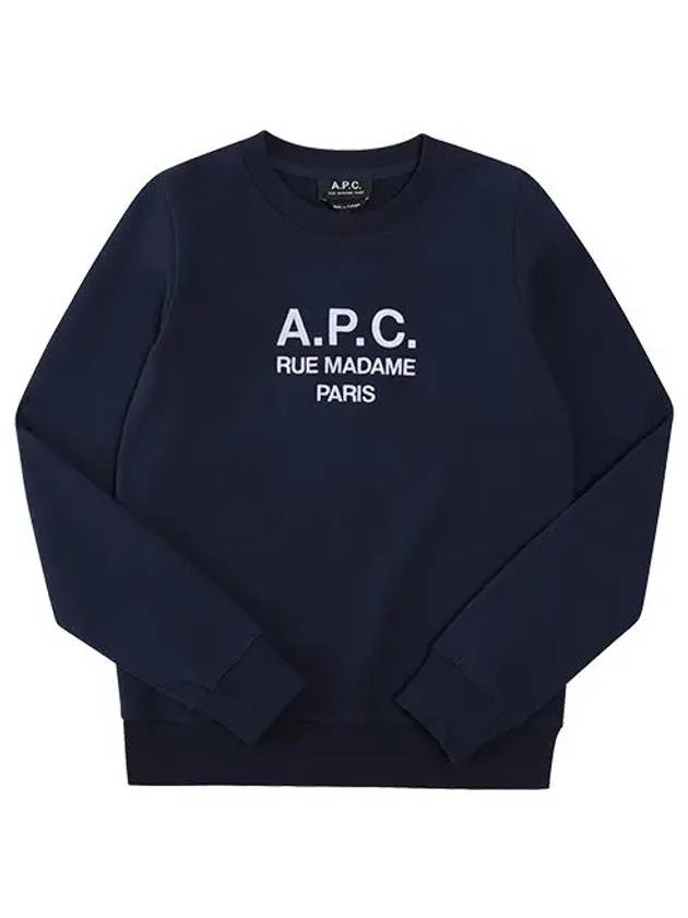 Women's TINa Logo Sweat Sweatshirt Navy - A.P.C. - BALAAN 3