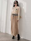 Women's P Logo Maxi Knit Long Dress Beige - PRETONE - BALAAN 1