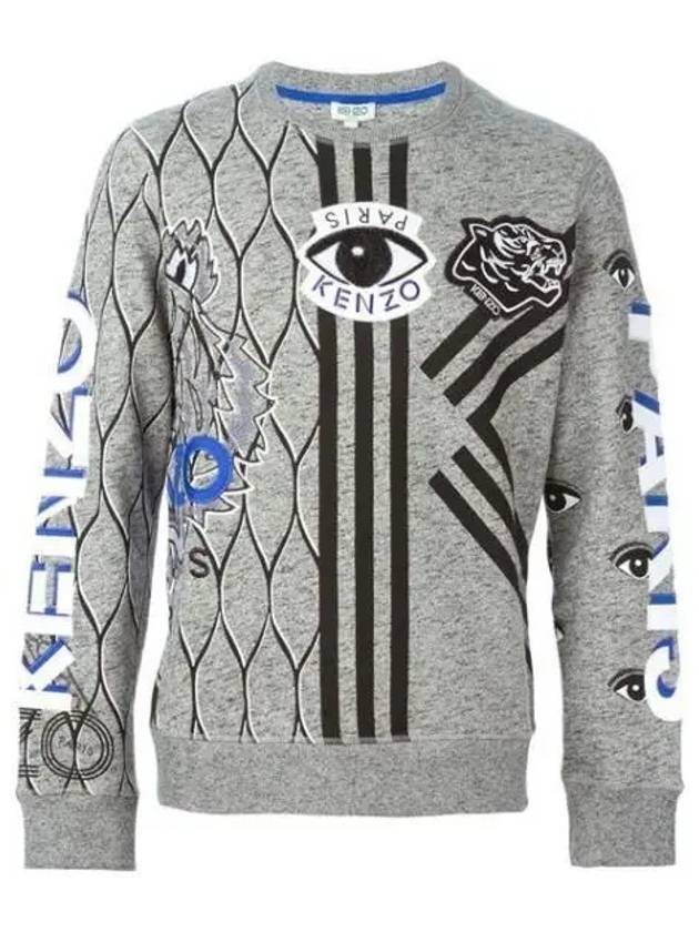 Multi Logo Sweatshirt Gray 4XN 5SW054 98 - KENZO - BALAAN 1