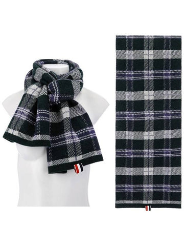 Tartan wool cashmere muffler UKS008A 310 - THOM BROWNE - BALAAN 1