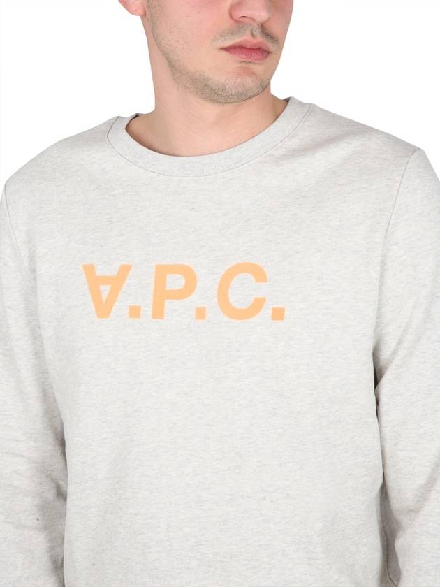 Men's VPC Color Logo Crew Neck Sweatshirt Grey - A.P.C. - BALAAN 5