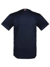 Men's Medium Weight Jersey Tipped Pocket Crewneck Short Short Sleeve T-Shirt Navy - THOM BROWNE - BALAAN 4