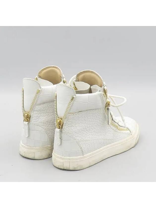 White Crocodile Pattern Women s High Top Sneakers 235MM - GIUSEPPE ZANOTTI - BALAAN 4