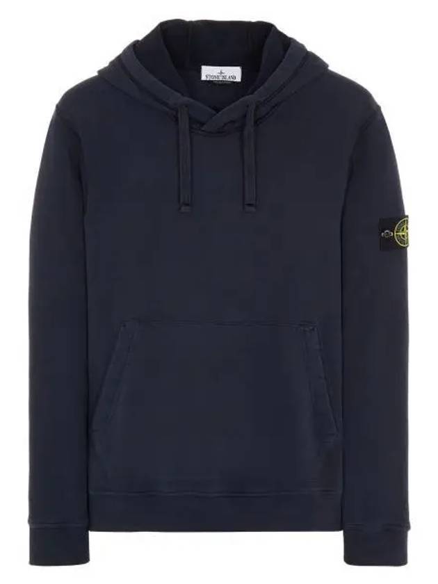 Wappen Patch Cotton Fleece Hoodie Navy - STONE ISLAND - BALAAN 2