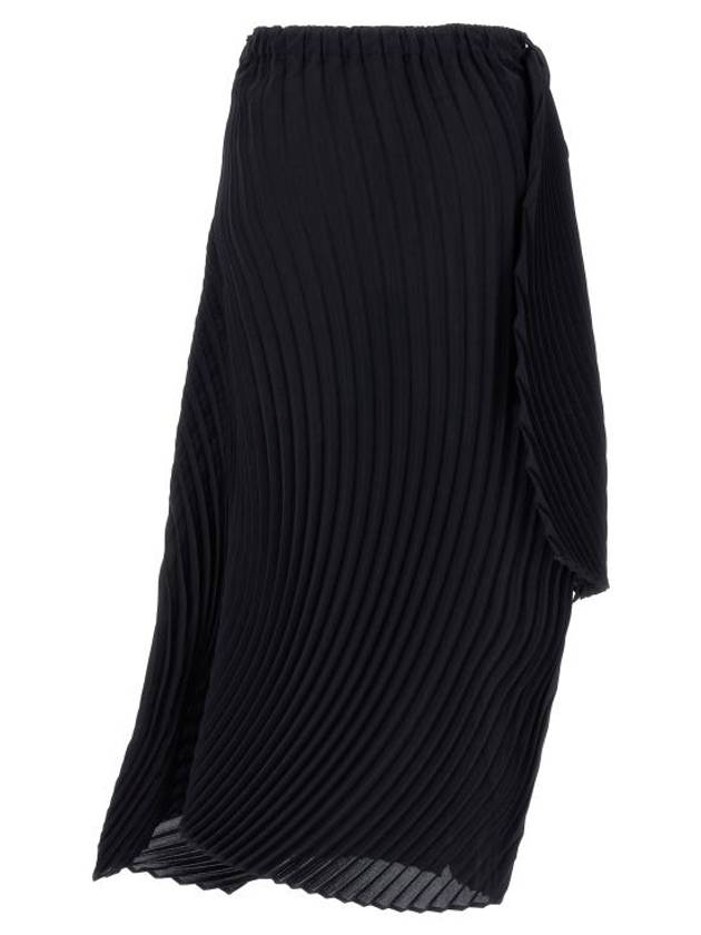 Women's Wrapped Pleats Skirt Blue - ISSEY MIYAKE - BALAAN 3