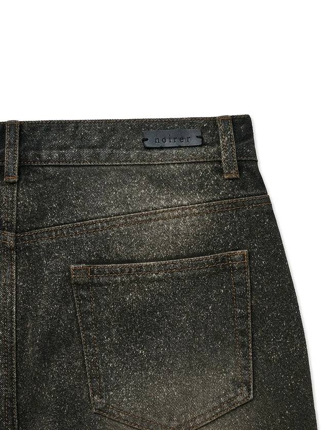 Splash straight denim pants black - NOIRER - BALAAN 7