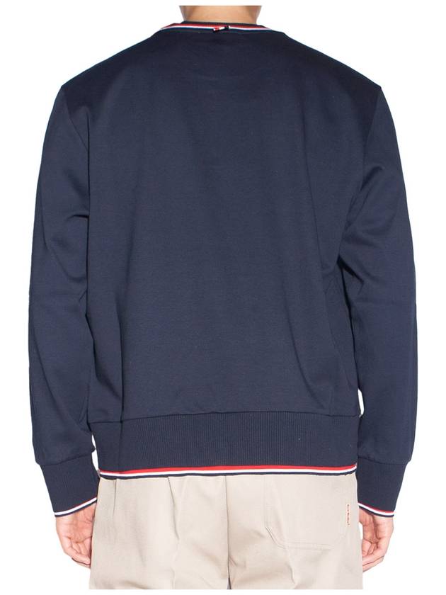 Logo Tab RWB Stripe Trimming Knit Top Navy - THOM BROWNE - BALAAN 5