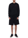 Men's Chain Stitch Heart Logo Track Shorts Black - AMI - BALAAN.