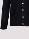 Men's Sustainable Classic Diagonal Wool Cardigan Navy - THOM BROWNE - BALAAN 4