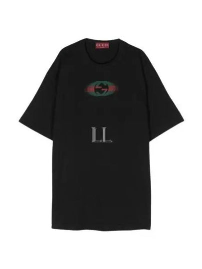 Interlocking G Shadow Print Short Sleeve T-Shirt Black - GUCCI - BALAAN 2