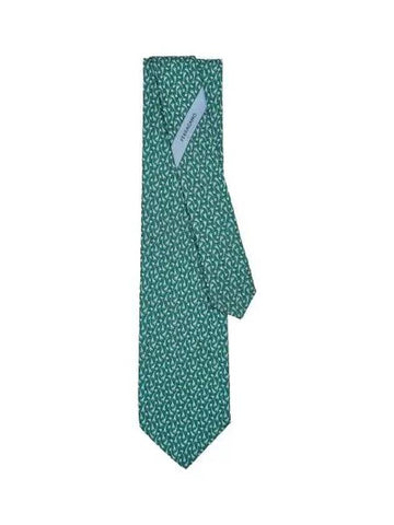 Giraffe Print Silk Tie Green - SALVATORE FERRAGAMO - BALAAN 1