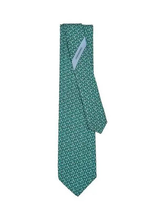 Giraffe Print Silk Tie Green - SALVATORE FERRAGAMO - BALAAN 2