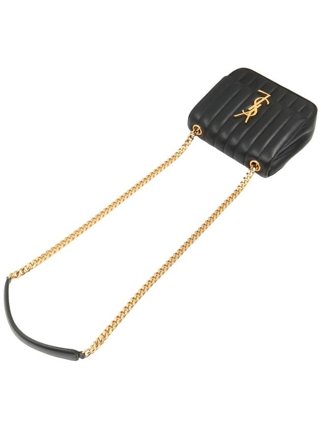 Black lambskin quilted gold plated Vicky medium chain cross bag 532612 - SAINT LAURENT - BALAAN 5