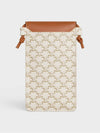 Triomphe Canvas Lambskin Flap Cell Phone Mini Bag White Tan - CELINE - BALAAN 4