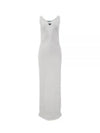 Triangle Logo Sleeveless Long Dress White - PRADA - BALAAN 2