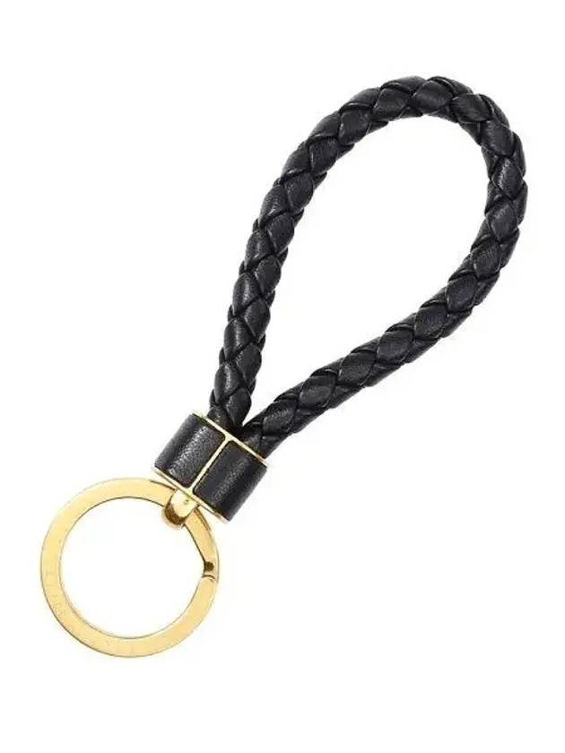 Intrecciato Lambskin Key Holder Black - BOTTEGA VENETA - BALAAN 2