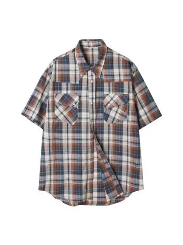 RTR Plaid Western Shirt Blue - KND - BALAAN 1