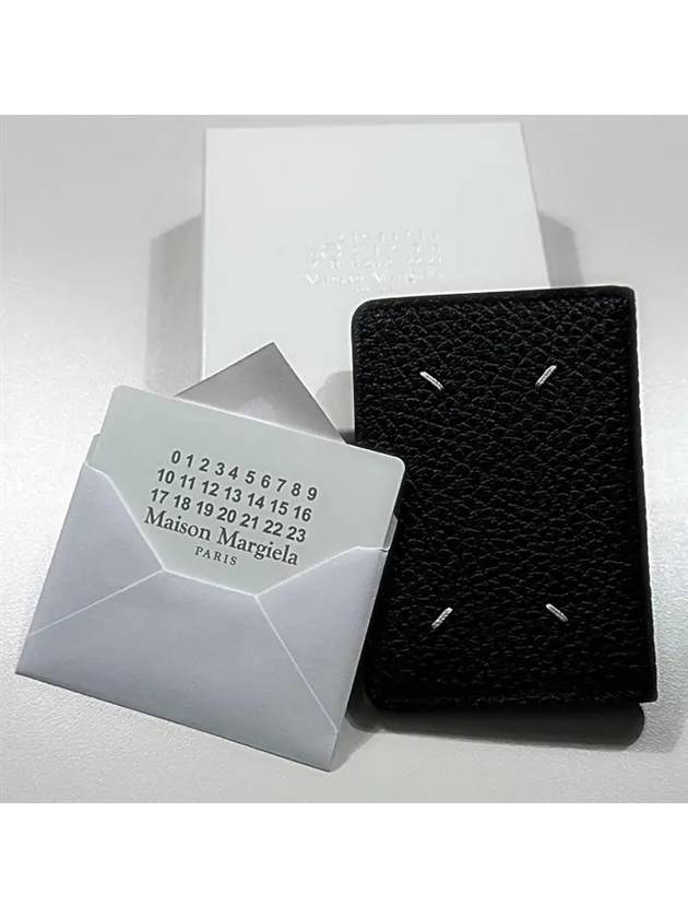 Bovine Leather Card Wallet Black - MAISON MARGIELA - BALAAN 3