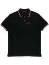 Men's Logo Patch Short Sleeve PK Shirt Black - PRADA - 1