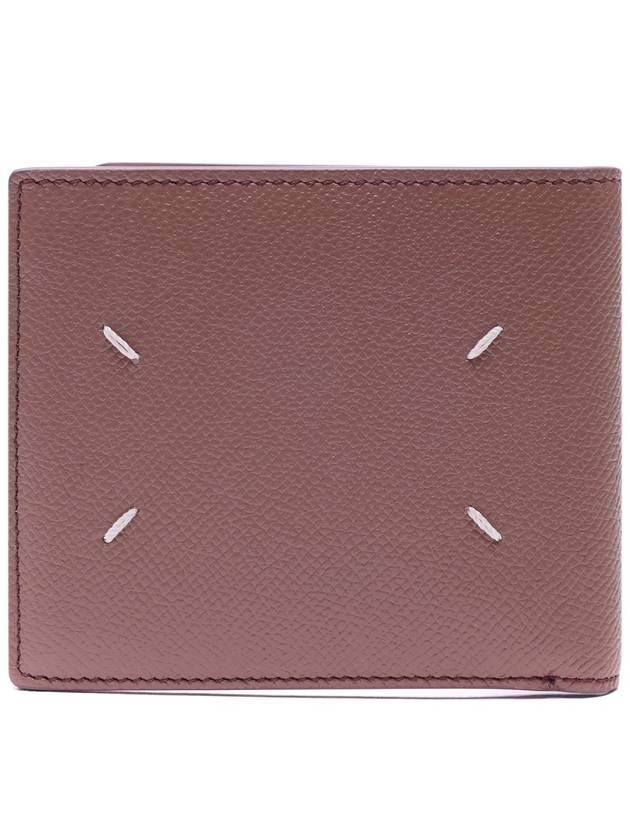 Stitched Bifold Leather Half Wallet Brown - MAISON MARGIELA - BALAAN 5