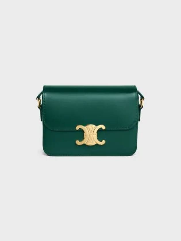 Teen Triomphe Shiny Calfskin Cross Bag Racing Green - CELINE - BALAAN 2