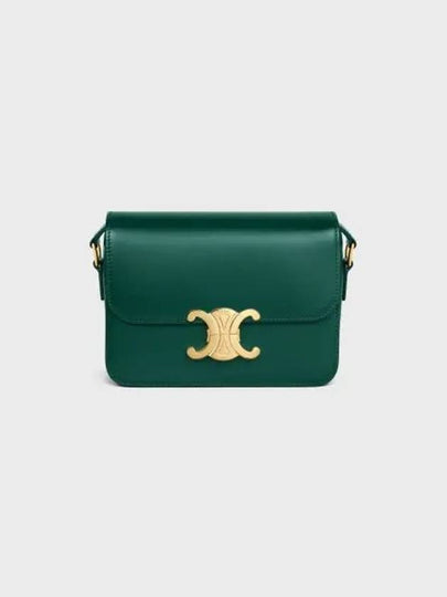 Teen Triomphe Shiny Calfskin Cross Bag Racing Green - CELINE - BALAAN 2