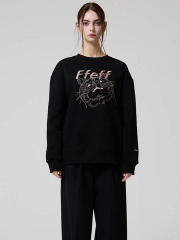 Art Work Animal Stitch Sweatshirt Black - FFEFF STUDIO - BALAAN 1