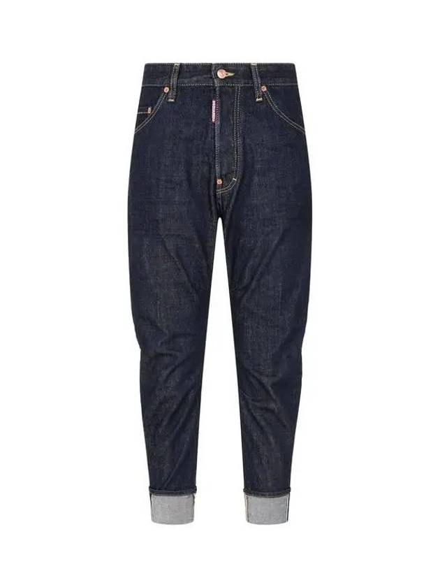 Men's Back Patch Roll-Up Tailored Combat Jeans TAILORED COMBAT Dark Indigo - DSQUARED2 - BALAAN 1