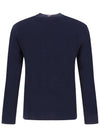 4 Bar Jersey Stretch Wool Knit Top Navy - THOM BROWNE - BALAAN 3