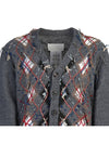 Distressed Argyle Cardigan Grey - MAISON MARGIELA - BALAAN 7