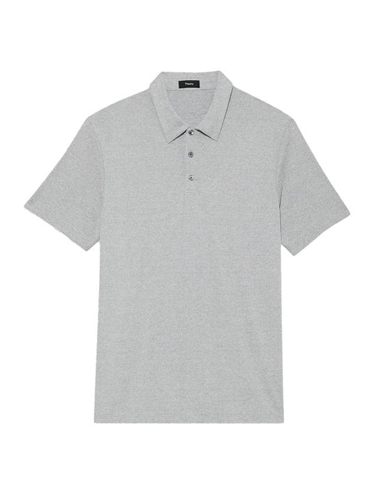 Anemone Modal Jersey Short Sleeve PK Shirt Gray - THEORY - BALAAN 1